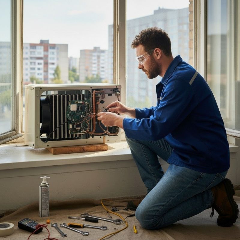 Local Window Air Conditioner Servicing pros at work